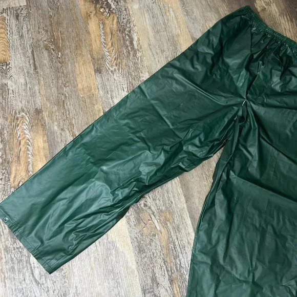 Men's Unisex Green Nylon Rain Waterproof Pants Size XL - Picture 4 of 6